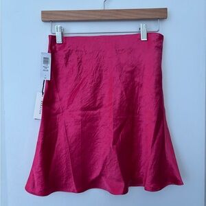 Aritzia Fuchsia silk A-Line mini Skirt